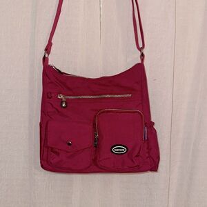 HUAERYOUYUE Burgundy Gray Nylon Crossbody Bag